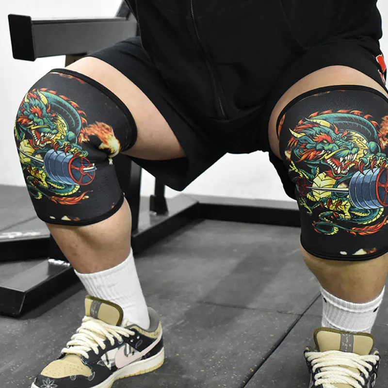 2pcs Profesionálne vzpieranie kolenné vankúšiky 7 mm squat Tvrdo ťahanie Kompresia Knee Brace Gym Sports bezpečnostné výcvik koleno vankúšiky