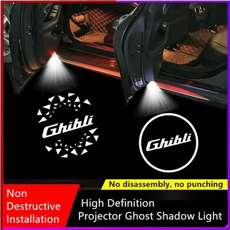 2pcs Projector Accessorie LED DOORE DOHODE DOHODE DOHORT SVIETAJÚ SVETLO pre Maserati GIBILI 2014-2023 2021 2020 2015 Automatické dekorácie
