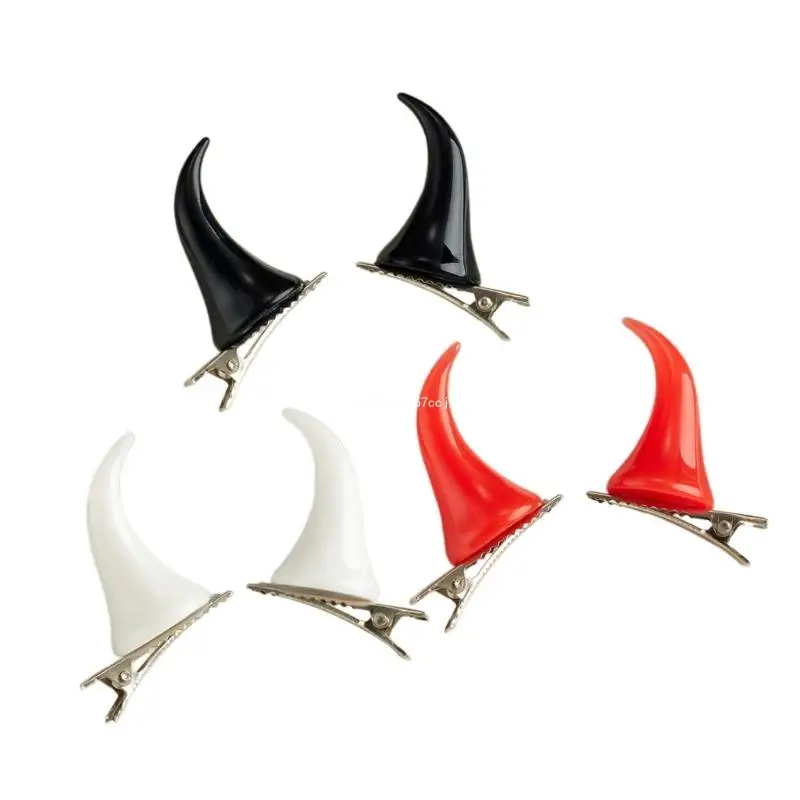 2pcs pútavé rohové účesy pre ženy dospievajúce dospievajúce goth kúzlo vlasové klip Halloween Carnivals Party Hair Dropship