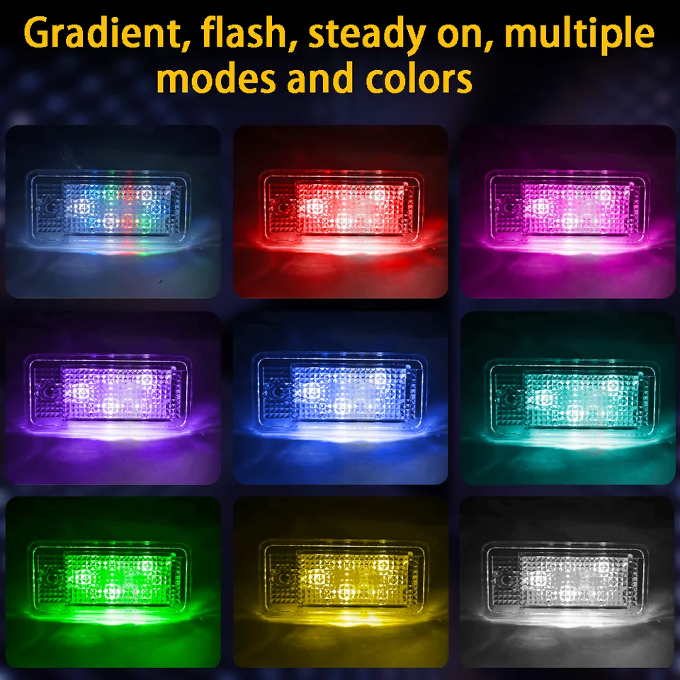 2pcs RBG Farebné svetlo pre Audi LED číselné dosky Svetlo A3 A4 S4 RS4 B6 B7 A6 RS6 S6 S5 Q7 A8 S8 Držiak poznávacej značky Svetlo