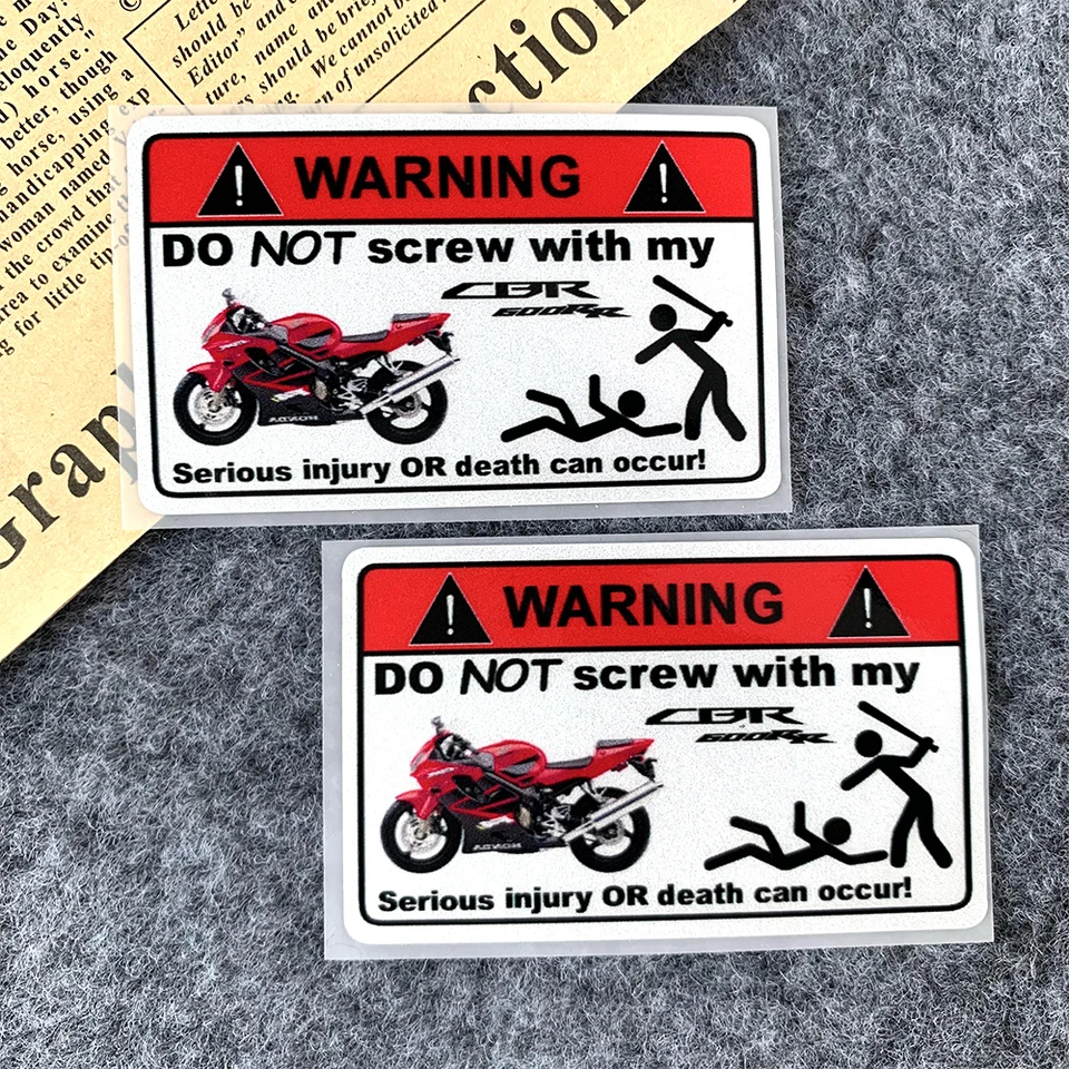 2pcs reflexné motocykle Motorbike Výstražné nálepky automobilov Nedotýkajte sa mojich dekoratívnych nálepiek s motocyklom pre Honda CBR 600RR