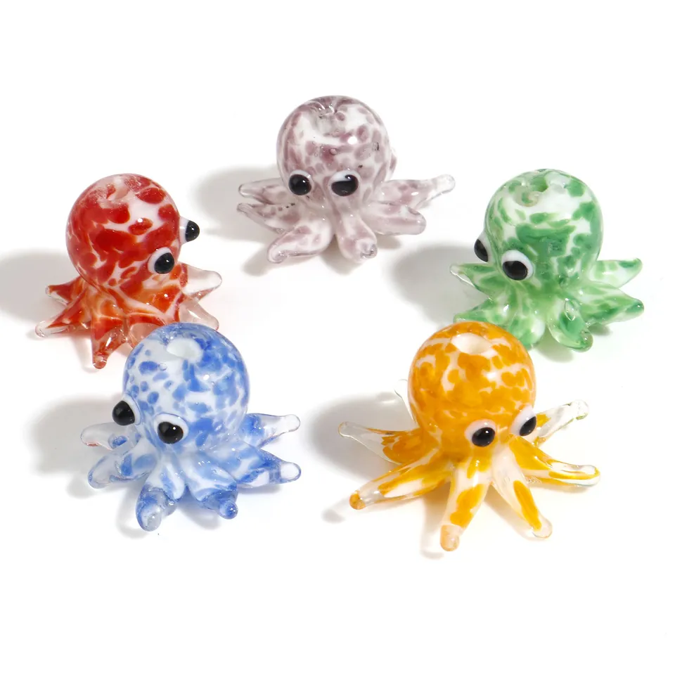 2pcs roztomilý chobotnica lampa sklenená korálky oceány kreslené korálky Multicolor Dot Loose Spacer Peads na domácich majstrov výroba šperkov