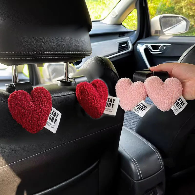 2pcs roztomilý retro červené srdce autosedačky chrbta chrbta Hooks