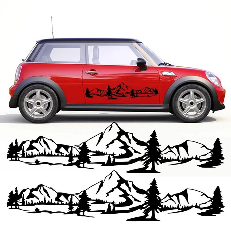 2pcs rv vinylové obtisky stromy stromy horské bicykle scény rv rv vinyl grafika