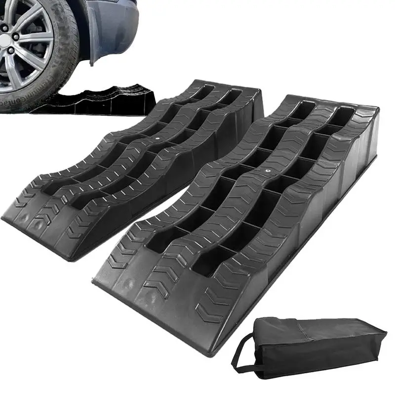 2pcs RV vyrovnávacie rampy anti-lyžovanie kempingov pneumatík kolieskové kolesá na vyrovnávanie automobilových blokov ľahkých obrubníkových rampy ťažká prahová rampa RAMP