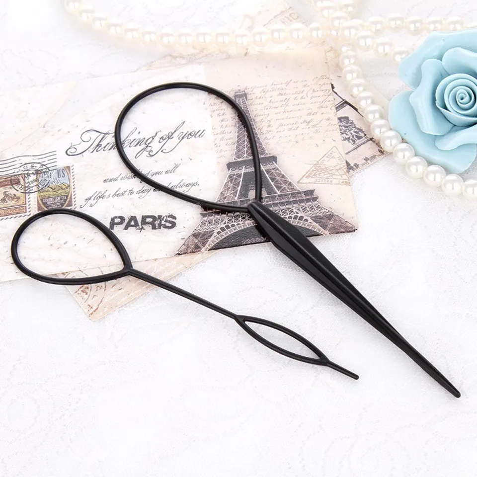 2pcs/s et et creator tvorca plastová slučka Čierny poník Topsy Tail Clip Hair Príslušenstvo Koplievanie výrobca Styling Nástroj pre ženy dievčatá