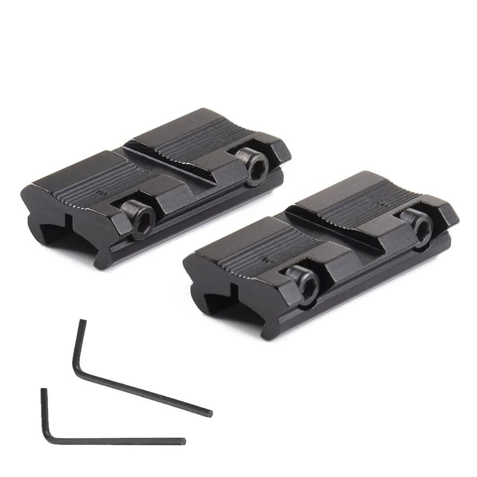 2PCS SCOUGH Adaptér Montáž základňu 11 mm rybárováka do 20 mm tkáč Picatinny Rail Mounter Converter 9,5 mm -10 mm dovovka