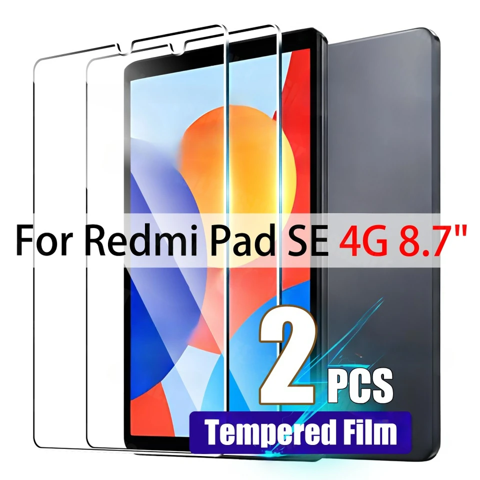 2pcs Scratch Proof Glass Glass pre Xiaomi Redmi Pad SE 4G 8,7-palcový 2024 sklenený priehľadný tvrdý film HD Screen Screen Protector