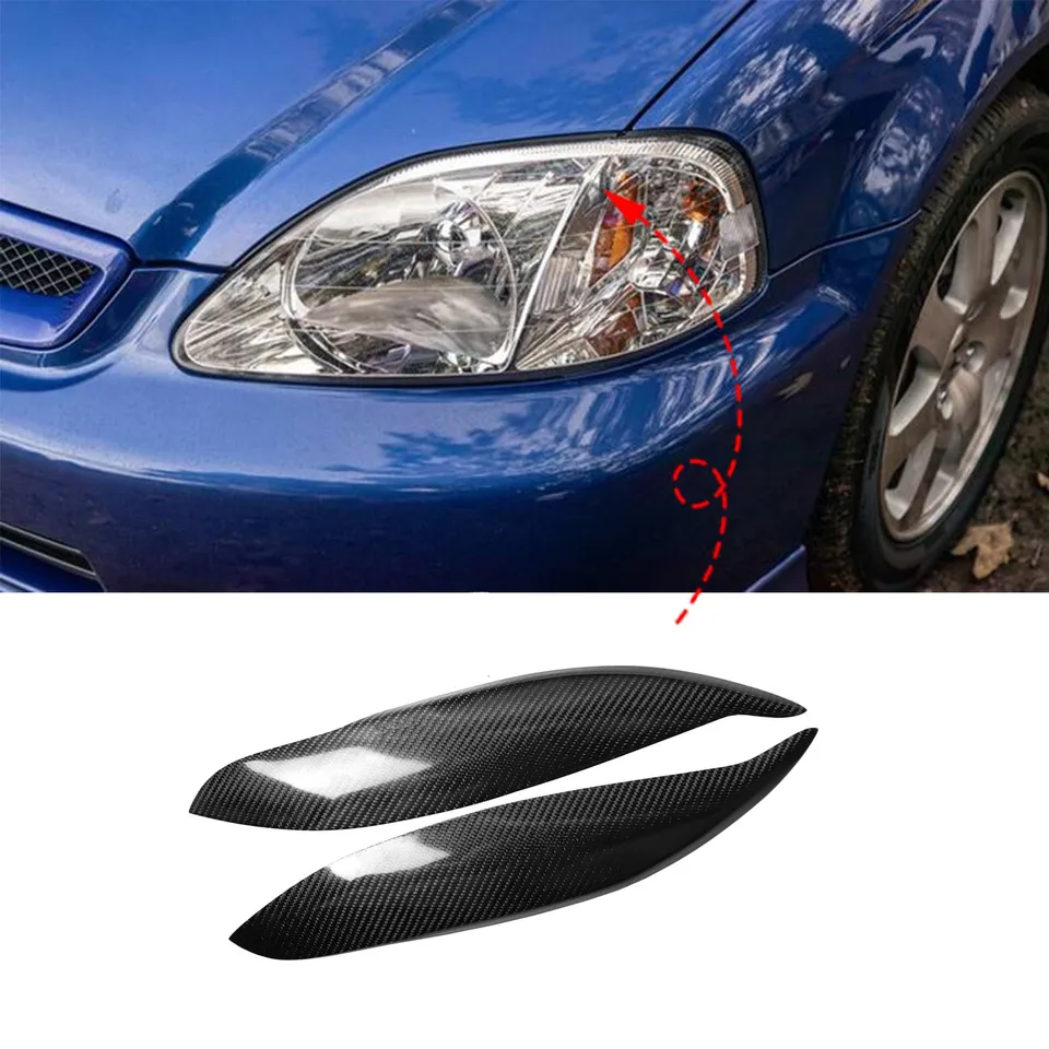 2pcs/set automobilový obočie obočie obočie LIMPHADE LAMPHADE HEADLAMP ODLODICKY V OBLASOVÝCH OBLASTI PRE HONDA CIVIC EK3 EK9 1999-2000