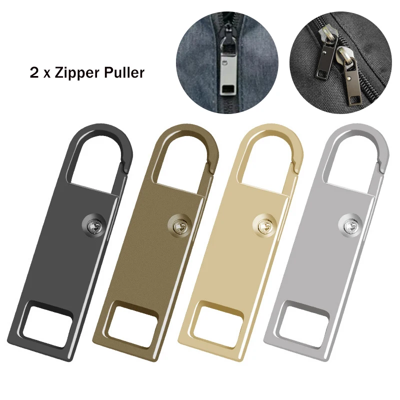2pcs/set náhradný zips sťahovák sťahovateľný zips sťahovák batožina s kabátmi obuv topánky topánky kovový zipsový prívesok posúvač