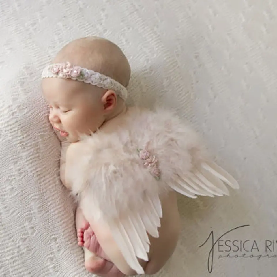 2pcs/set roztomilé krídla novorodenca Angel Feather Wings s dievčatkou Rose Flower čelenka Kaderové doplnky pre detské fotografie rekvizity
