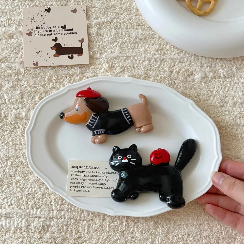 2pcs/set ručne vyrábané kreatívne jazvečkové chladničky Živica roztomilá mačka chladnička Magnety Mini personalizované magnetické nálepky domov