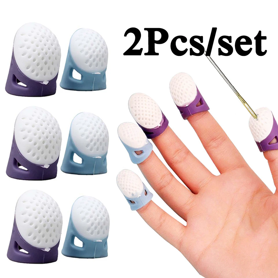 2pcs/set Silikónové šijacie náprstky Antistick Cover Potters Phasles Protector Protect Non-Slip DIY Šijacie remeselné vyšívacie náradie