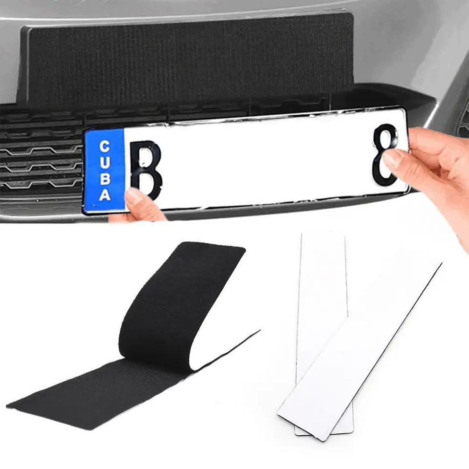 2pcs/set vysoko kvalitný držiak poznávacej značky odolnej voči poveternostným vplyvom Black Adhesive Number Držiak držiaka neviditeľného pre vozidlá