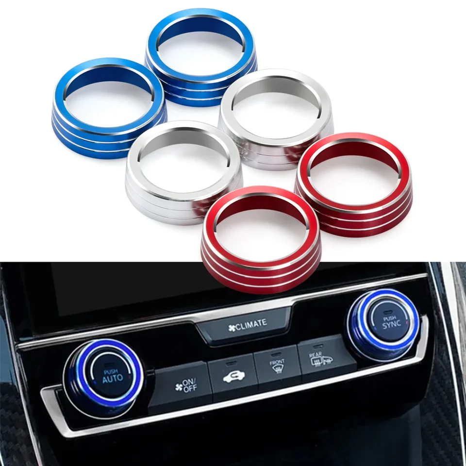 2PCS/SET VÝSTAVA AC CLMAT CLMATION KROP KROM ORID ORID PRE HONDA CIVIC 2016 - 2019 RED ALLINIMOVÝ DECON DECORE AUTOMO