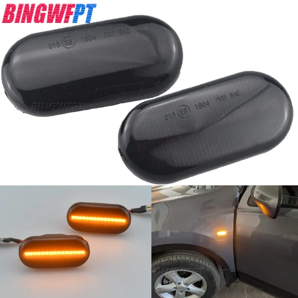 2pcs Side Marker Marker Light LED signál svetlo pre Nissan Tiida C11 Poznámka E11 NE11 Micra K12 NP300 NAVARA D40 QASHQAI J10