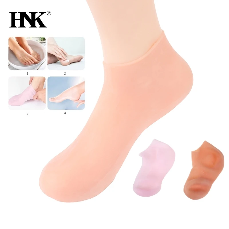 2pcs Silikón zvlhčujúci kúpeľné gélové päty ponožky nohy starostlivosť o ruku Sock Proti praskanie odumretej kože