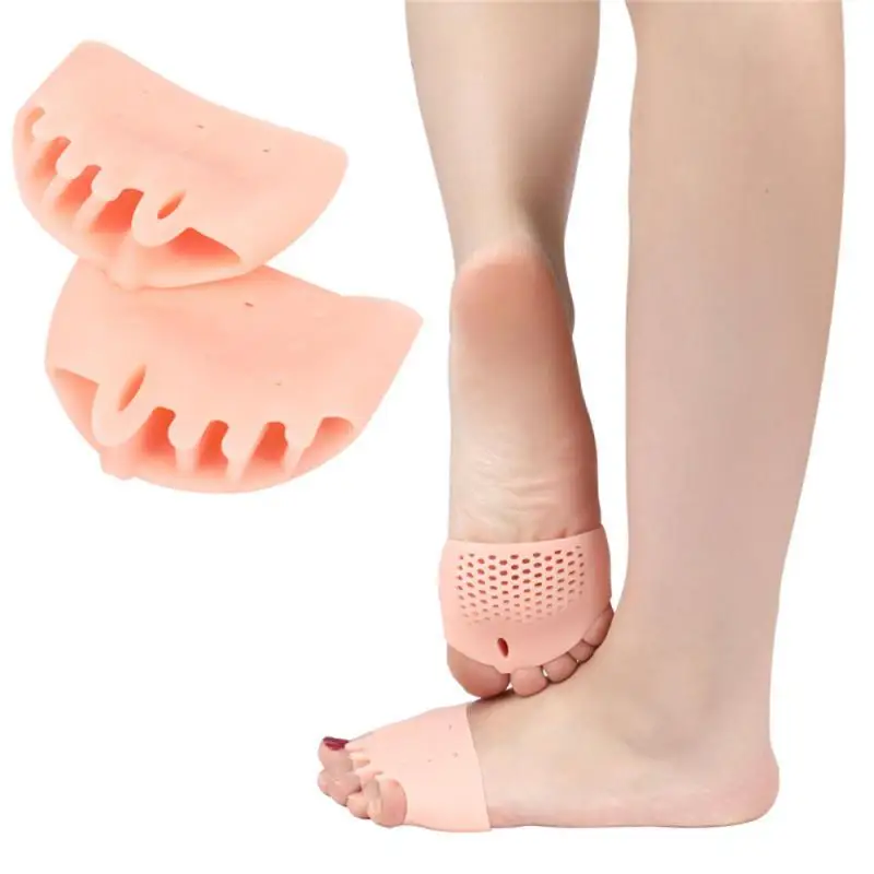 2pcs Silikónové metatarzálne vankúšiky špičky na odlučovaciu škodu na odlučovanie pešo Orthotiká Masáž Foot Masáž vložky na predné ponožky Nástroj na starostlivosť