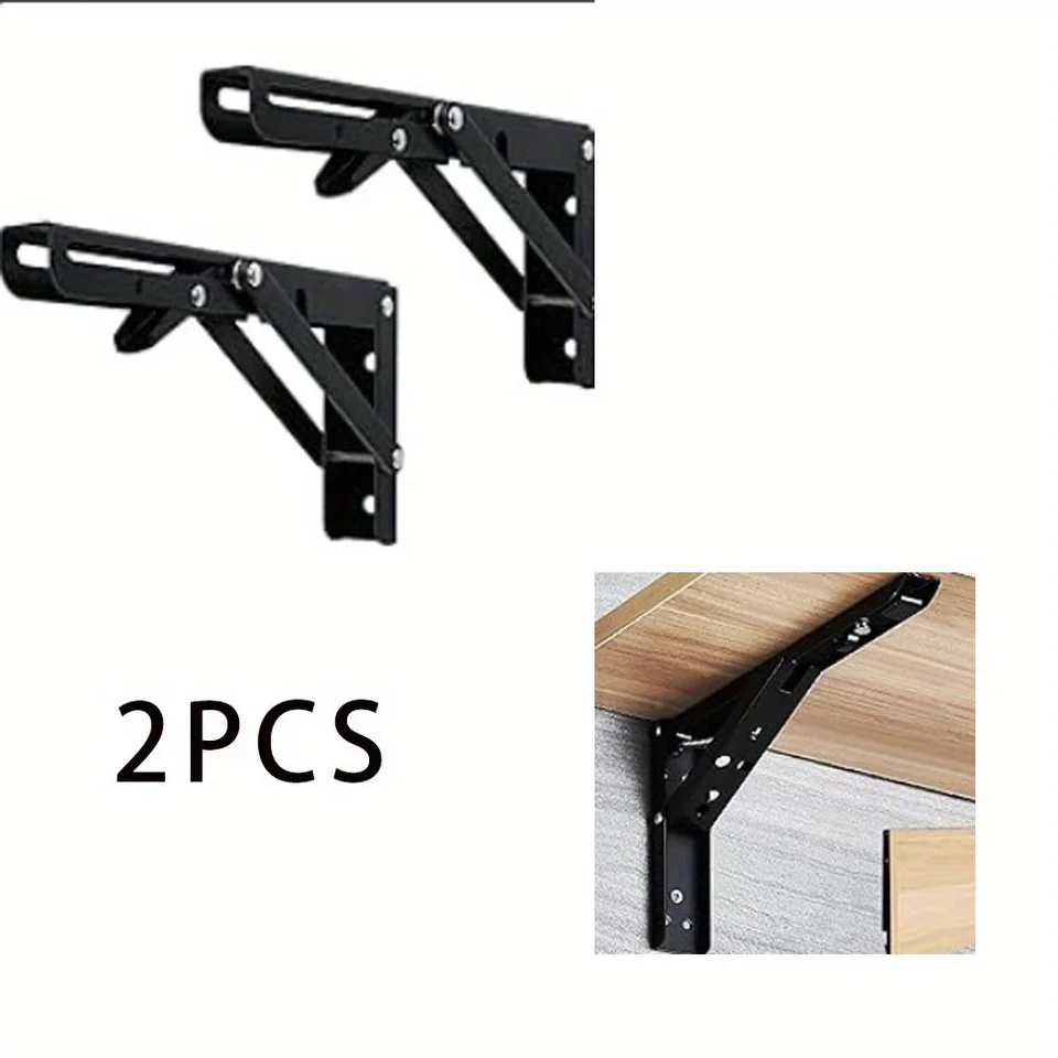 2pcs skladacie držiaky police s vysokým obsahom kovu DIY nástenné držiak na stenu Colpsable Fixný záves police pre skladacie police na stolové stoly