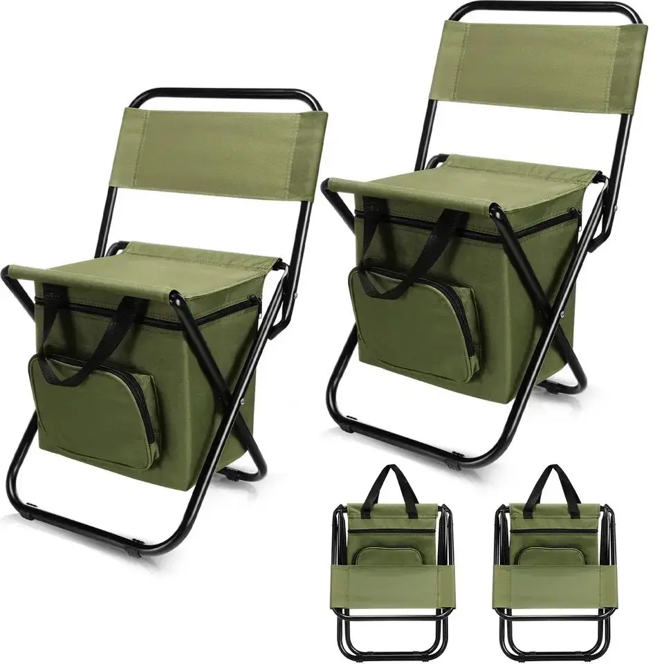 2pcs skladacie rybárske kreslo s chladičom prenosné operadlo Lightweight Outdoor Skladacie kreslo