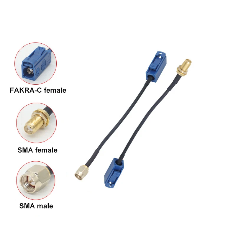 2pcs SMA až Frkra-C SMA-J Síma 10cm adaptér Rozšírte predlžovací kábel kábla Jumper Pigtail Crimp Adapter