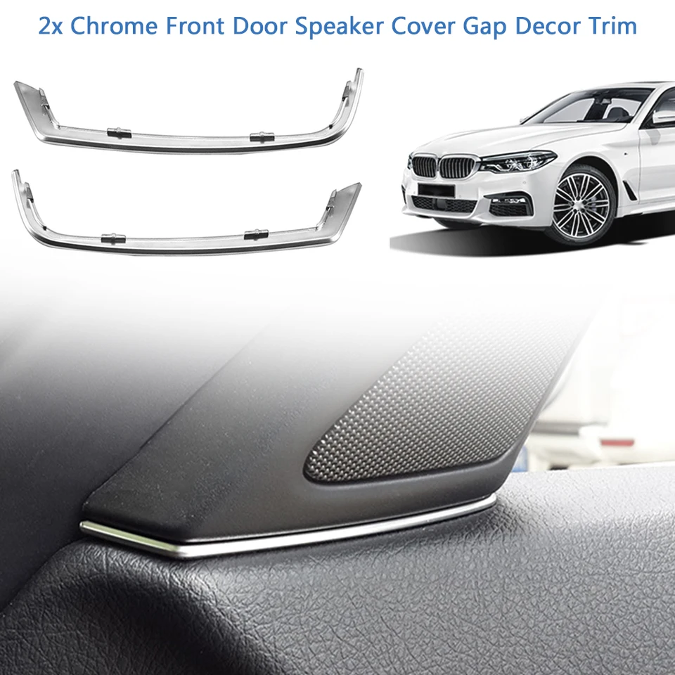 2pcs Strieborné krytiny automobilov Cover Gap Gap pre BMW 5 Series F10 Automatické doplnky interiéru predných dverí