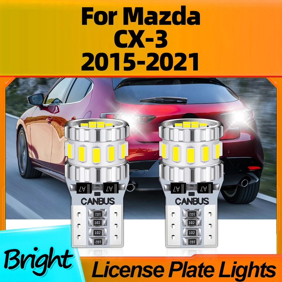2PCS T10 Automatické žiarovky LED LED LIGS LIFS LIVES W5W CANBUS 6000K WHITE 800LM pre Mazda CX-3 2015 2016 2017 2018 2018 2019 2020 2021