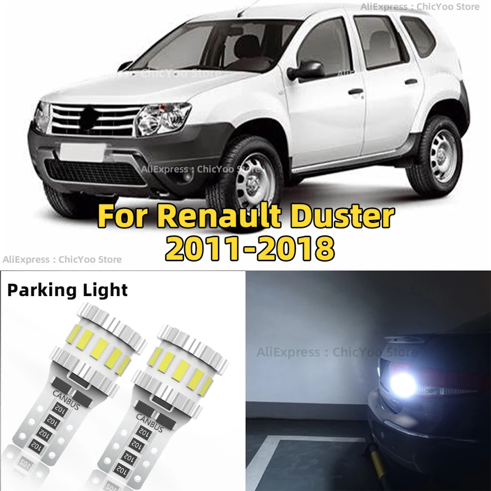 2PCS T10 W5W Super Bright LED Parkovacia lampa Canbus 6000K Žiarovka pre Renault Duster 2012 2013 2014 2015 2016 2016 2017 2018 2018