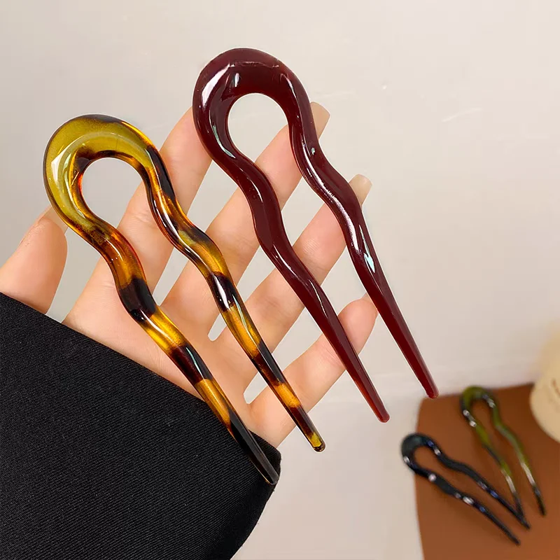 2pcs u tvaru Styling Styling Nástroje Kúzlo Ohybové oblečenie Solidné jednoduché vlasové tyčinky Barrettes Ženy Vlasové vlasy Vlasové príslušenstvo