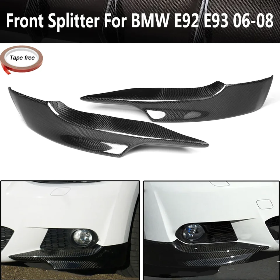2pcs uhlíkové vlákno M športový predný nárazník Strana rozptyľovača difúzora pre BMW E92 E93 2010-2013 Pre-LCI M Sport Bumper