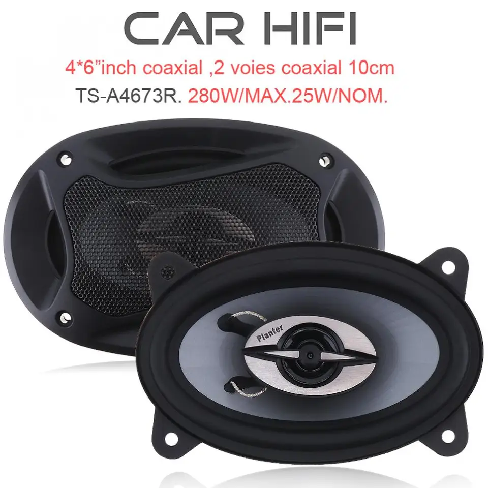 2PCS Universal 4*6 palcov 280W Car Hifi Coaxiálny reproduktor Automatické zvukové hudobné stereo subwooffull frekvenčné reproduktory