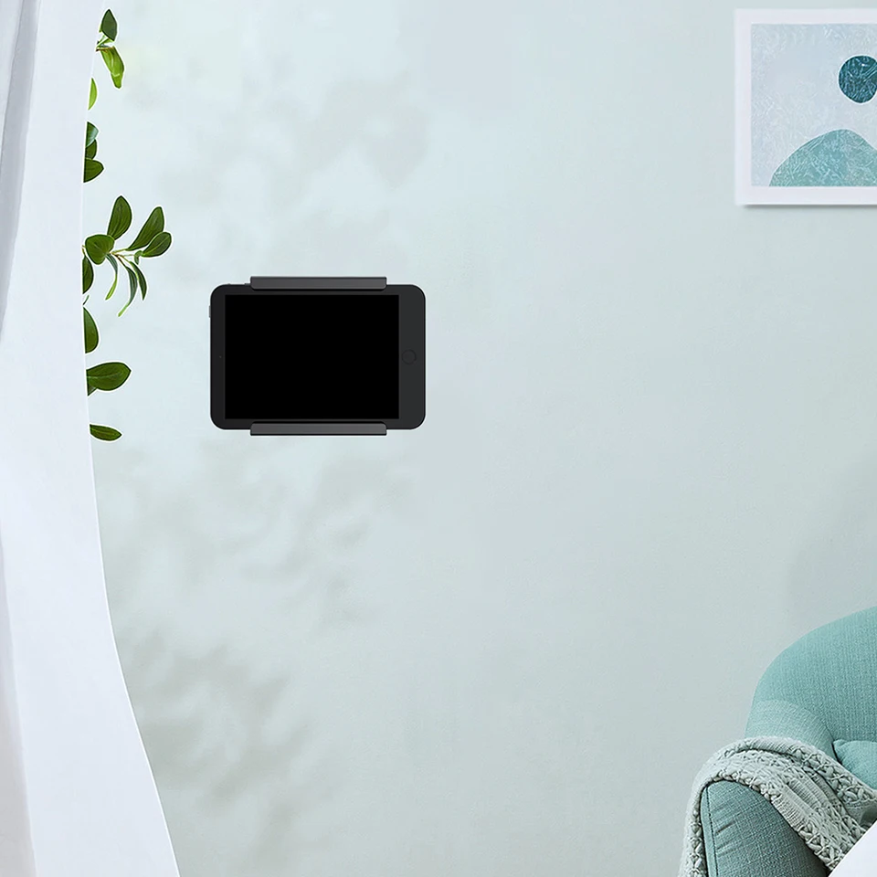 2PCS Univerzálne držiak stojanu na stenu pripevnený na stenu pripevnený pri držiaku steny lepidla/skrutky pre iPad/iPhone 15 14/Kindle