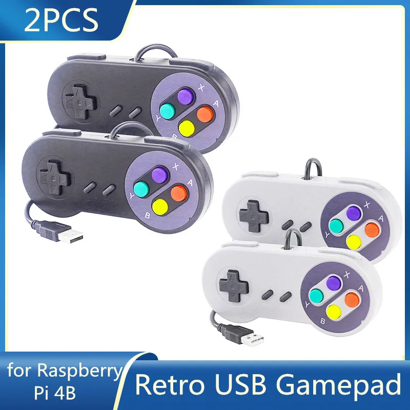 2pcs USB GamePad Retro Gaming Joystick Wired Controller pre PC NESPI Retropie Control pre Raspberry Pi 4 B