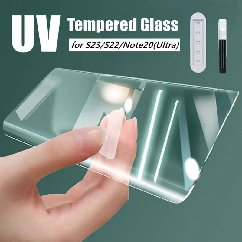 2pcs UV temperované sklo pre Samsung Galaxy S23ultra, S22 Ultra, S24 S23 S22 Note20