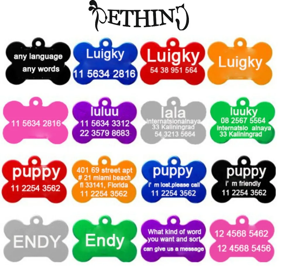 2pcs/veľa zadarmo personalizované gravírovanie textového textu Pet ID značky psie mačka Tag Identifikácia psa Prispôsobené meno Adresa Telefón akýkoľvek text