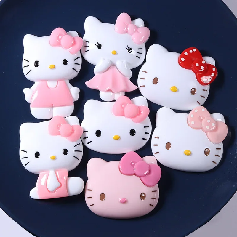 2pcs Veľká kt mačka živici Flatback Cabochons Doplnky Diy živicové kúzla pre zdobenie zo scrapbooking