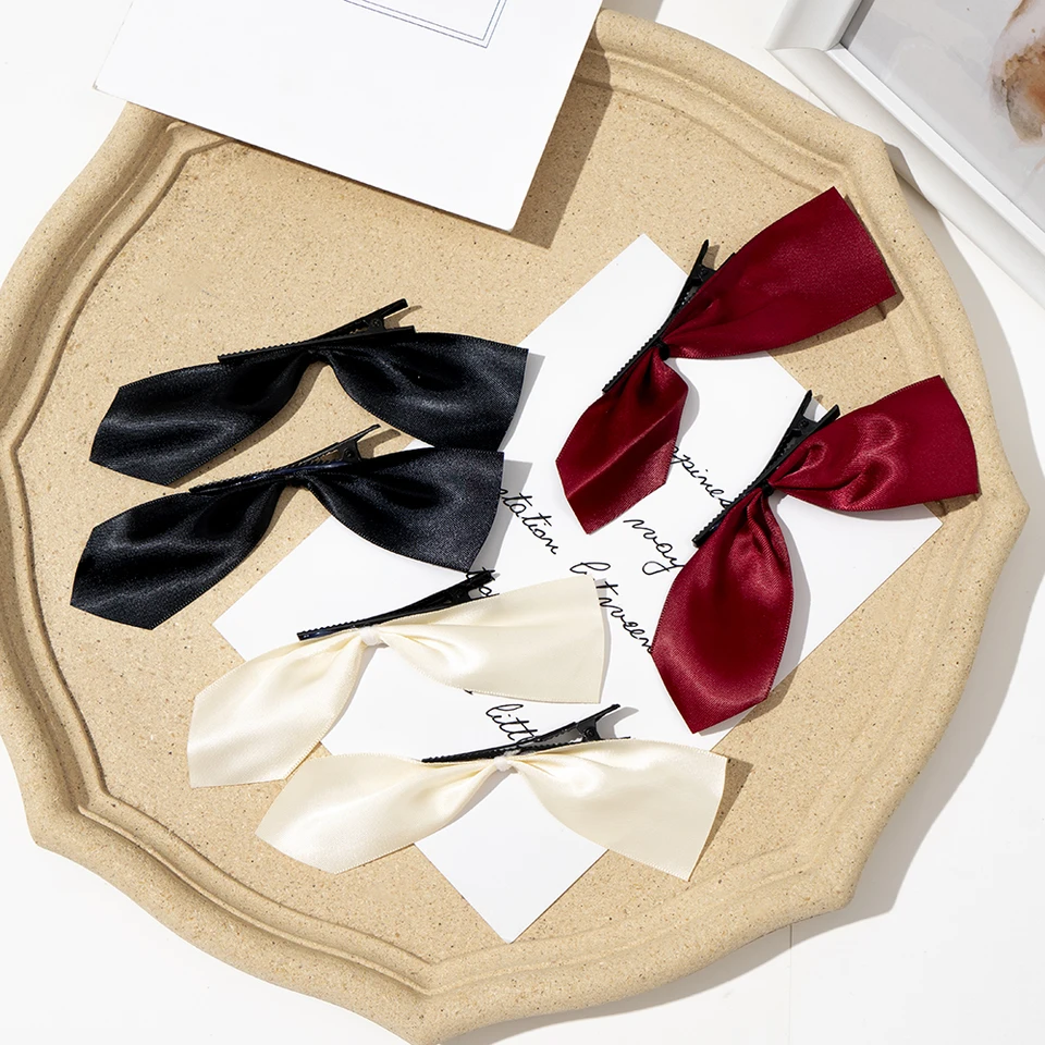 2pcs vintage luk polo-chip Barrettes roztomilé francúzske dievčatá slovo klip bangs Top Clip Hairpin vlasové ozdoby