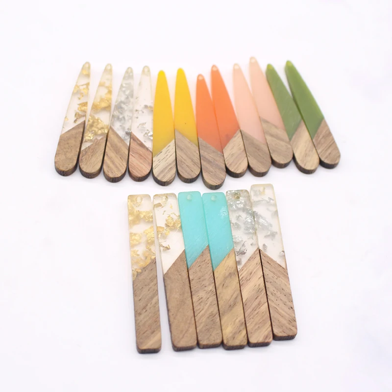 2pcs Vintage Strip Strip Drop náušnice Živkoty Kúzla Drevené nálezy šperkov Ručne vyrábané drevené náušnice Náhrdelník Prívesok