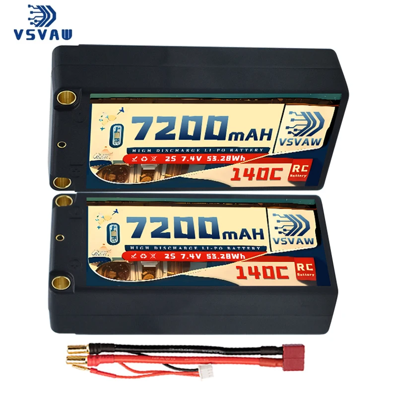 2PCS VSVAW 2S 7200MAH LiPo batéria 7.4V 140C S XT60 zástrčkou pre FPV Drone Airplane RC Truck Graphene Loď RC Model Part