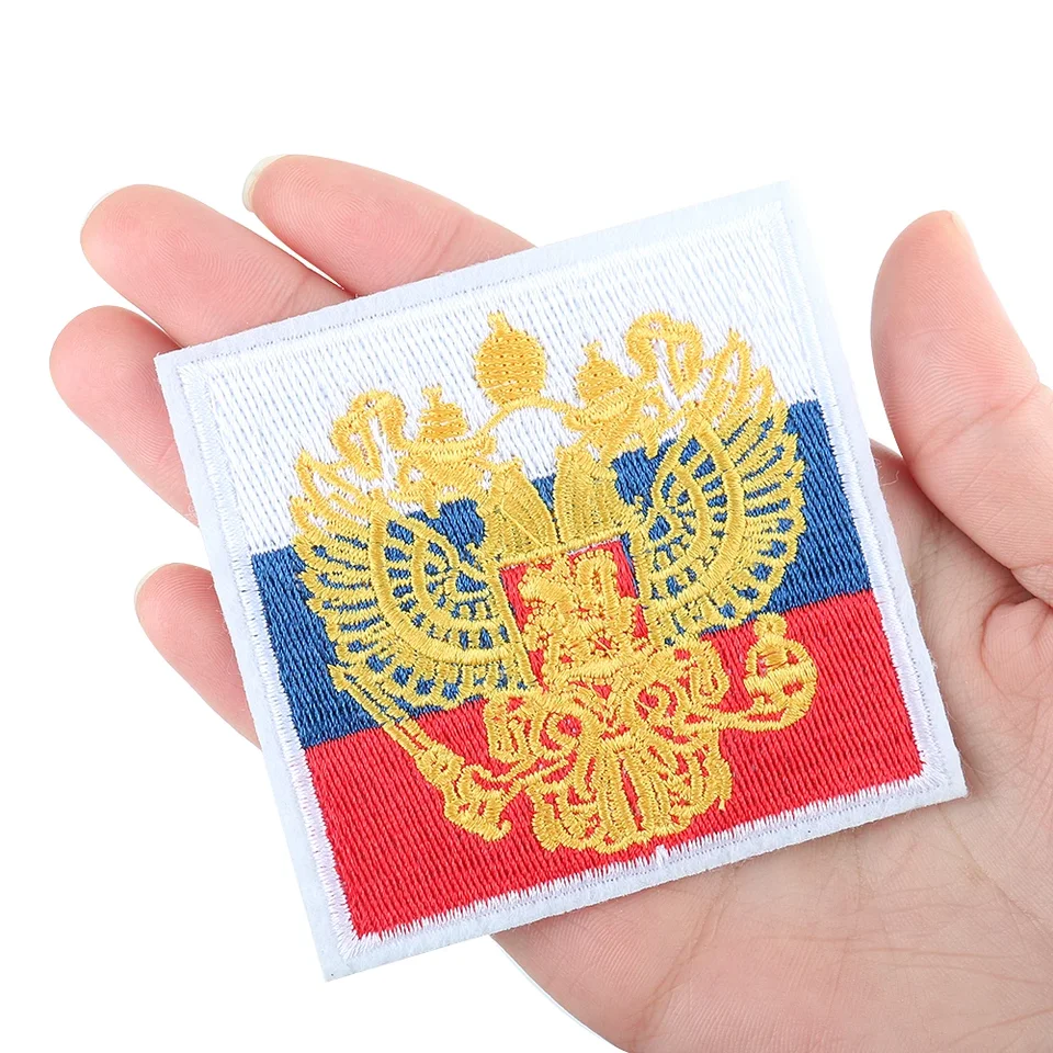 2pcs vyšívané ruské vlajky Patch Exquisite s dvojhlavým orlom Power cccp remeselnícke nálepky prevedie zdobenie doplnkov