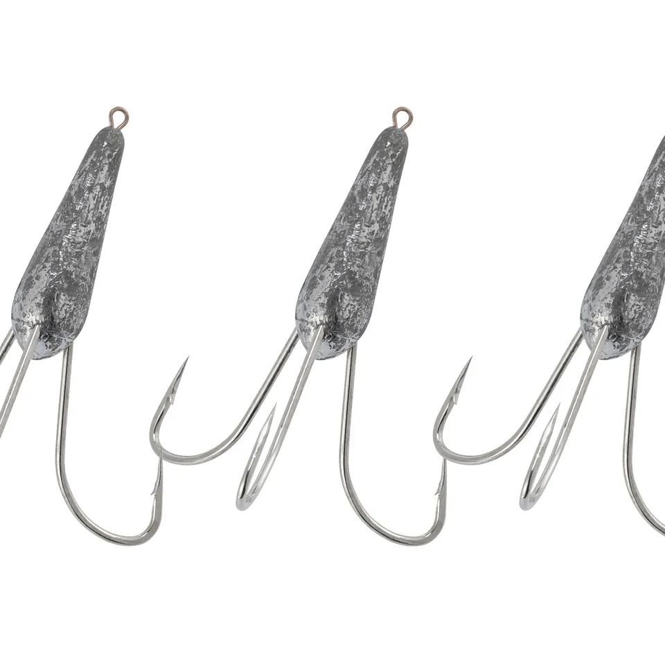 2pcs výplatný háčik s hmotnostnou platinou 30G-80G pre dlhé odlievanie surfovacieho rybárskeho tuniaka Halibut Halibut Big Game Snagging Bunker Hook