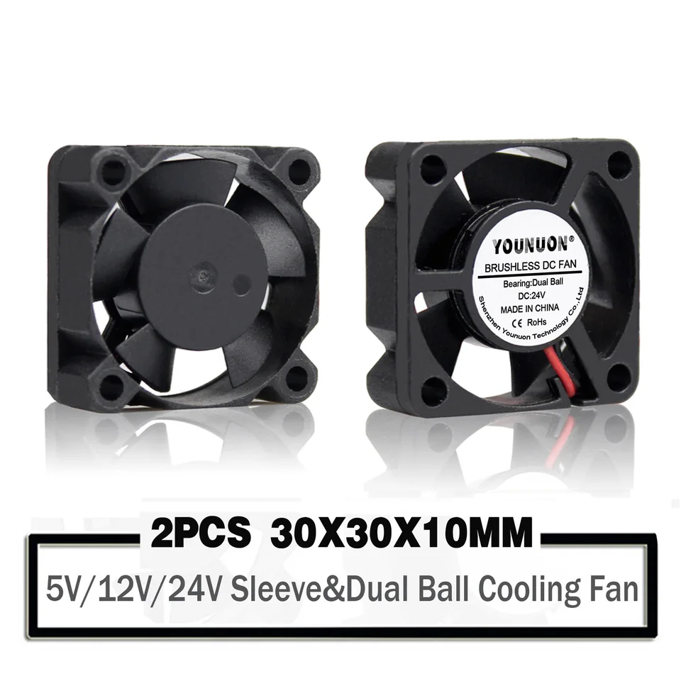 2pcs Younuon Dual Ball Lese DC 24V 12V 5V 3cm 30 mm 30x30x10mm 3010
