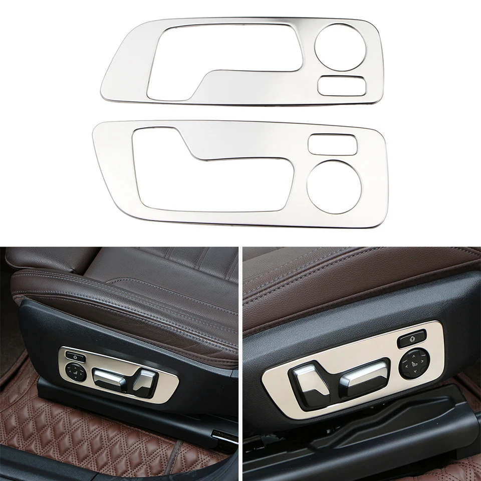 2PCS z nehrdzavejúcej ocele Seat Seat Seat Sedadla gombíka OBCHOD STREVUJE PRE BMW X3 G01 2018 - 2022 Príslušenstvo