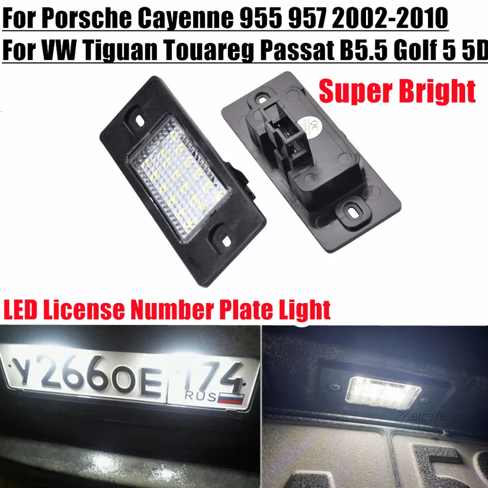 2pcs Zadná poznávacia značka Light Light pre VW Touareg Tiguan Golf 5 Passat B5.5 Porsche Cayenne 955 957 1J5943021D