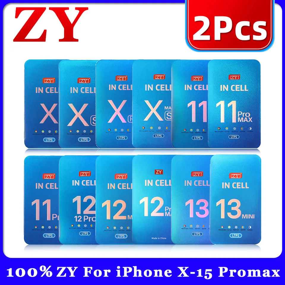 2pcs Zy Incell pre iPhone 11 x xr xs max LCD displej dotykovej obrazovky Digitalizátor Zostava pre iPhone 13 Pro 14 15 15Plus LCD