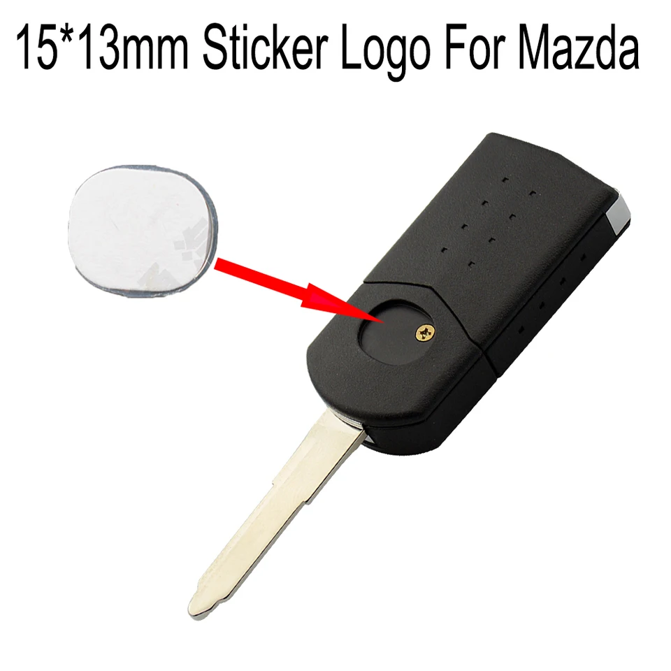 2pcs/šarža 15*13 mm logo slepka na kľúče auta pre logo slepky pre m-azda znak oválny hliníkový hliník DIY Logo Sticker