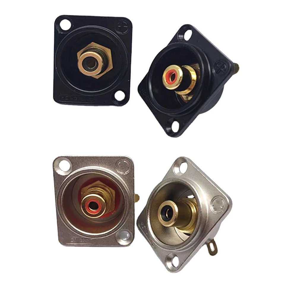 2pcs ženský panel RCA Mount podvozok konektor 86 Panely Zlaté čierne/strieborné video konektor Ženská objímka červená čierna