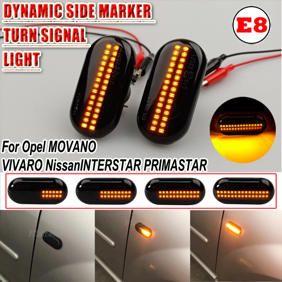 2Piece pre Dacia Duster Dokker Lodgy Renault Megane 1 Clio1 2 Kangoo Espace Smart LED Dynamic Turn Signal Side Marker Light