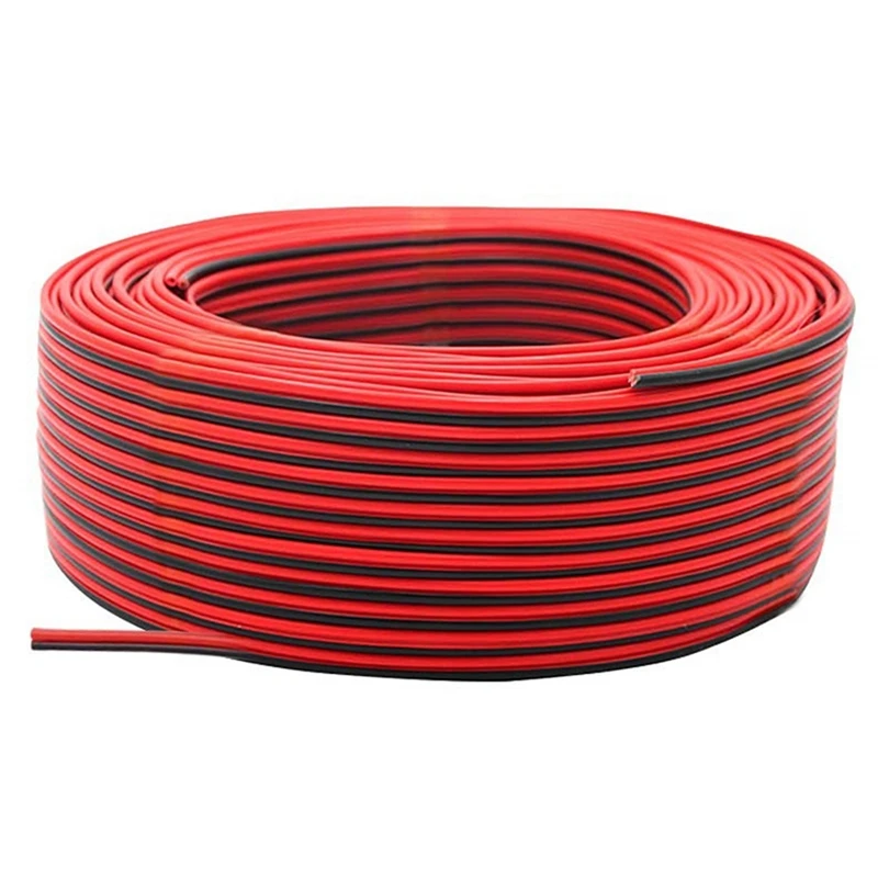 2pin drôt 100m 22awg 12v/24v predlžovací kábel Červená a čierna dojaterová uviaznutá pocínovaná medená LED Light lišta napájací kábel