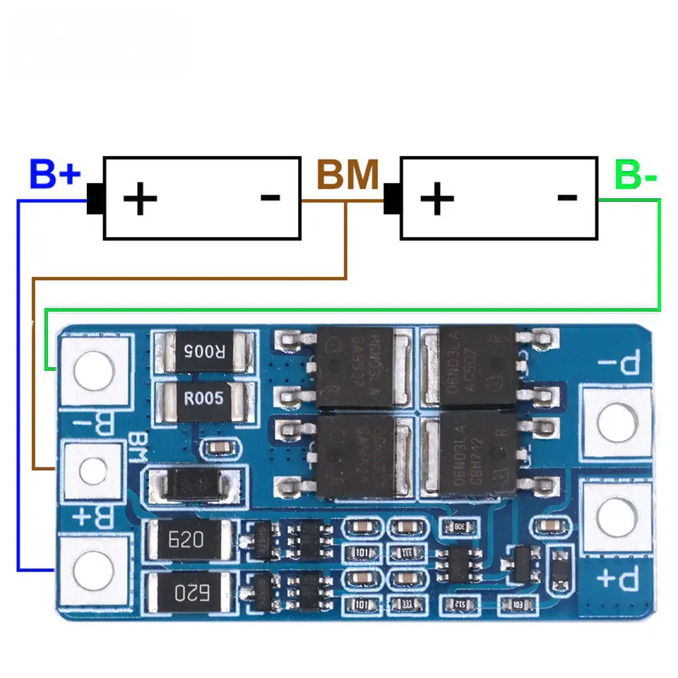 2S 10A 7.4V 186500 Lítiová ochrana batérií 8.4V Modul PCB PCM PCM s zostatkom na nabíjanie banky